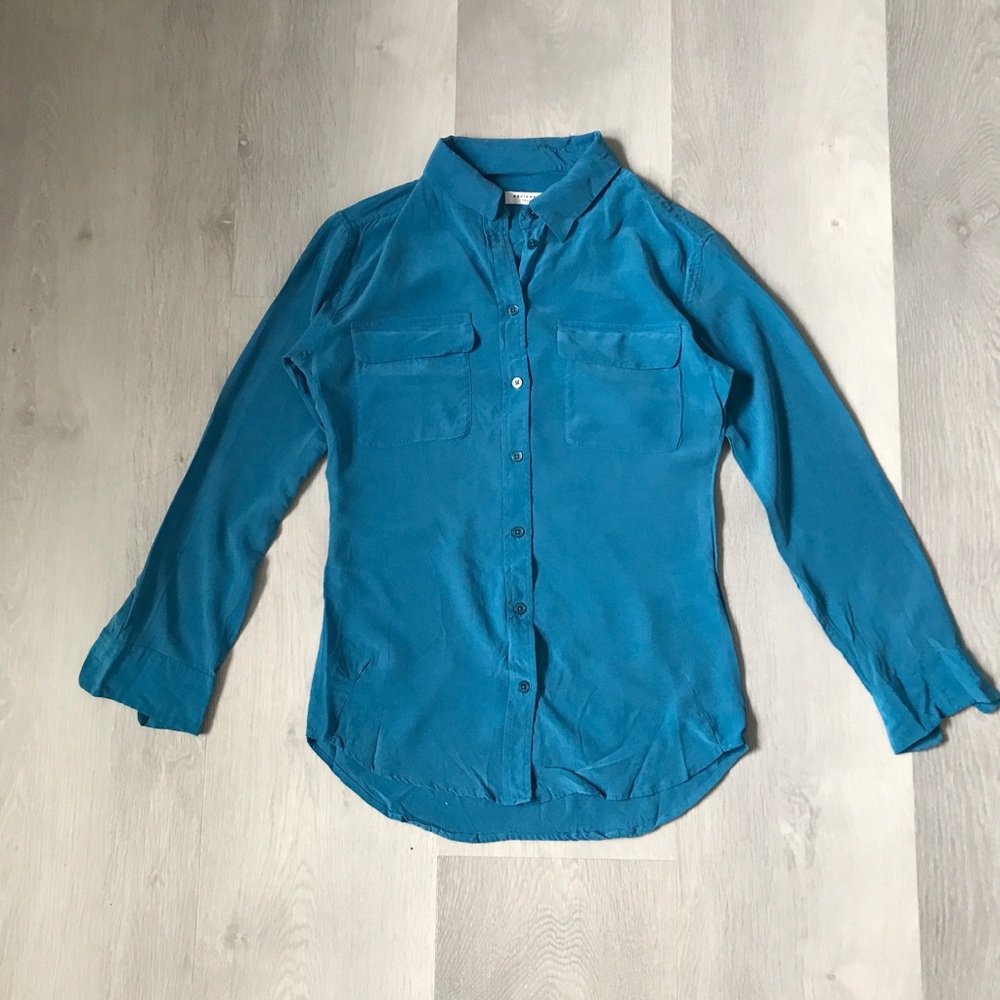 EQUIPMENT SILK BLOUSE LONG SLEEVE COLLARED BUTTON WOMENS SMALL